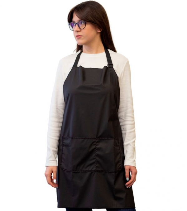 Polyurethane hairdressing apron REBELTY Matte Black