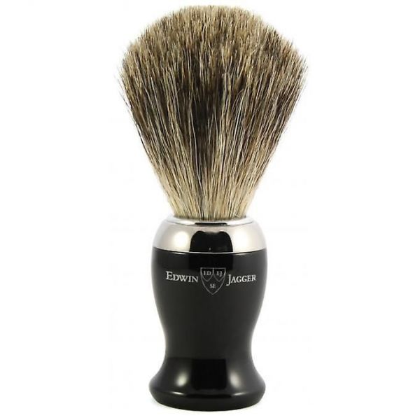 Edwin Jagger shaving brush 81SB716CR black resin badger hair