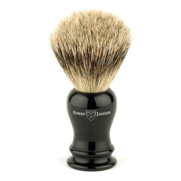 Edwin Jagger shaving brush IELSBBB black resin badger hair