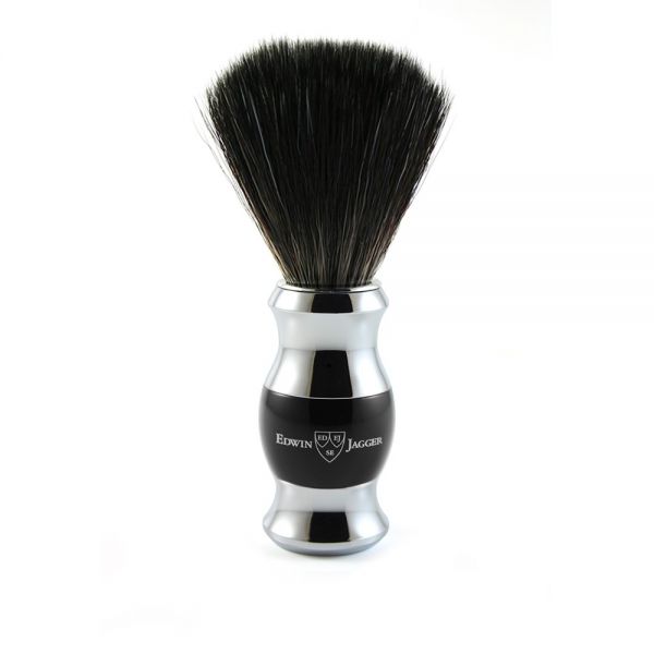 Edwin Jagger shaving brush 21SB366CR black resin artificial bristles