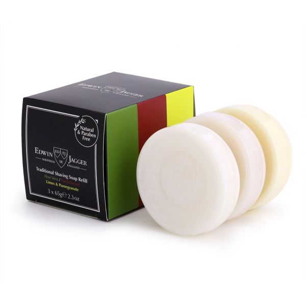 Shaving soap Edwin Jagger Aloe Vera / Sandalwood / Limes & Pomegranate 3 x 65 g