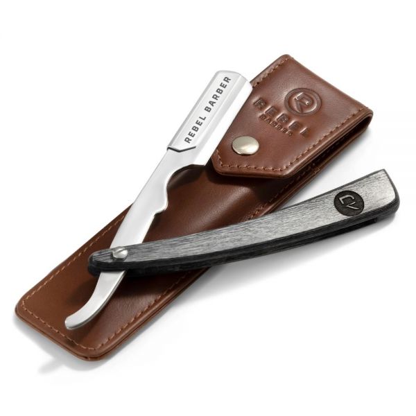 Straight razor with replaceable blade REBELTY Retro with leather case