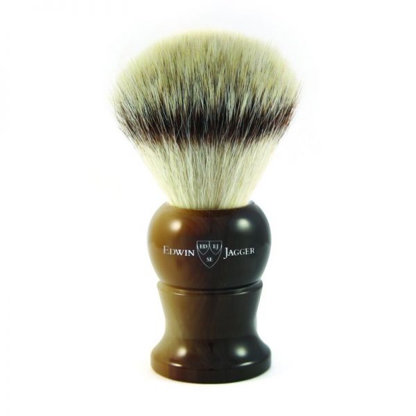 Edwin Jagger EJ282synsta shaving brush dark brown artificial bristles