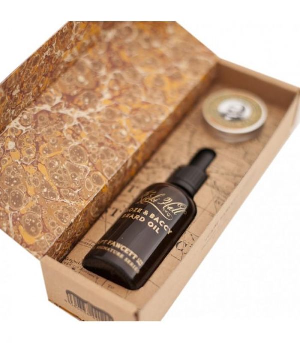 Captain Fawcett Ricki Hall Booze & Baccy Beard Oil & Mustache Wax Gift Set