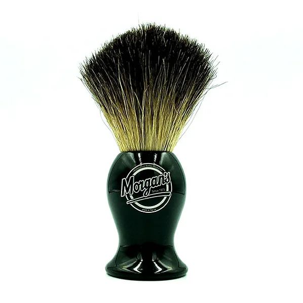 Morgans shaving brush black resin badger hair