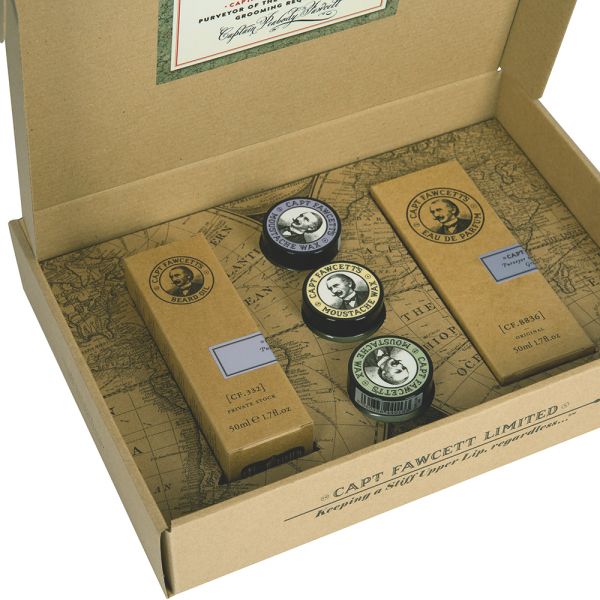 Captain Fawcett Eau De Parfum, Mustache Wax & Beard Oil Gift Set