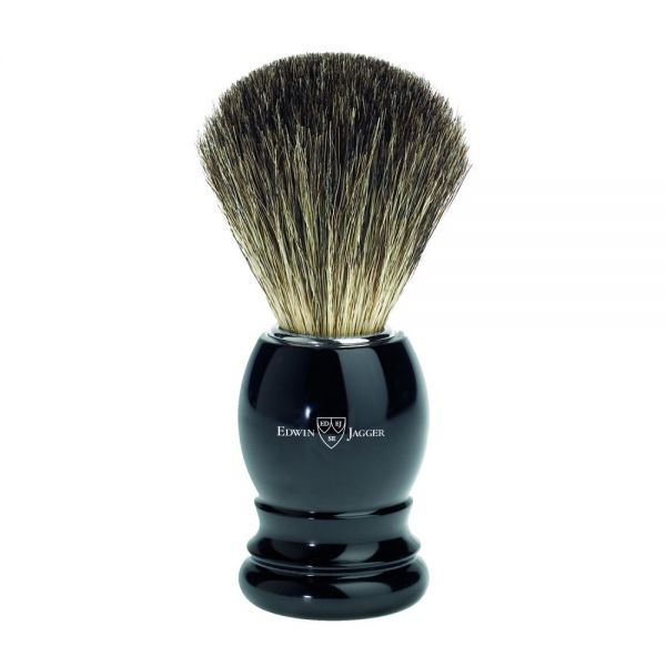 Edwin Jagger shaving brush 81P26 black resin badger hair