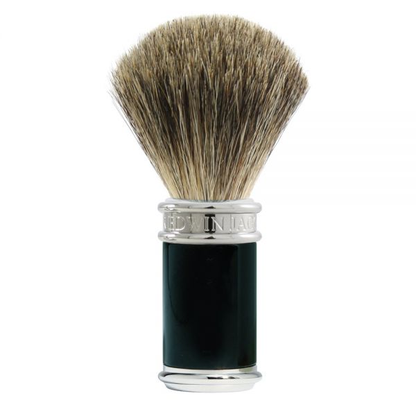 Edwin Jagger shaving brush 81SB8611 black resin - chrome badger hair